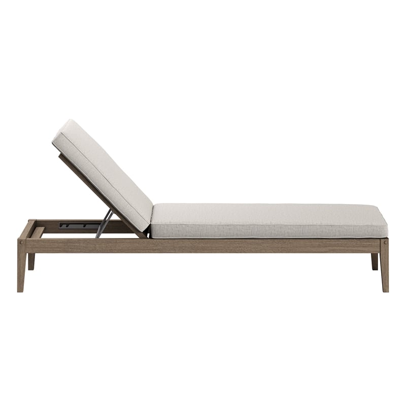 Northlake Outdoor Teak Chaise Lounge in Pebble