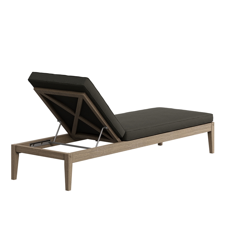 Northlake Outdoor Teak Chaise Lounge in Flint Gray