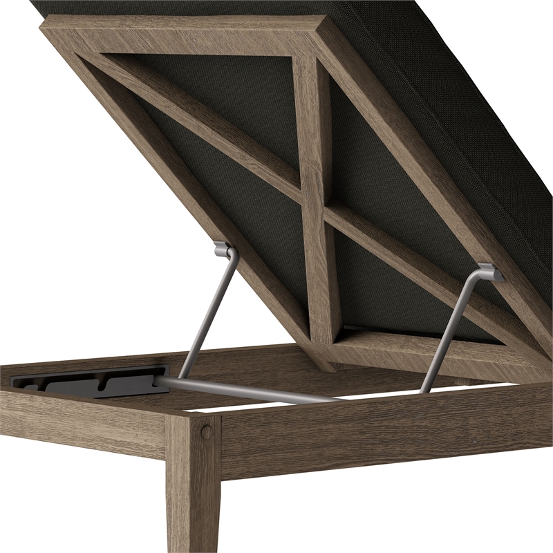 Northlake Outdoor Teak Chaise Lounge in Flint Gray