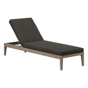 Northlake Outdoor Teak Chaise Lounge in Flint Gray