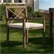 Northlake Outdoor Teak Dining Armchair in Pebble