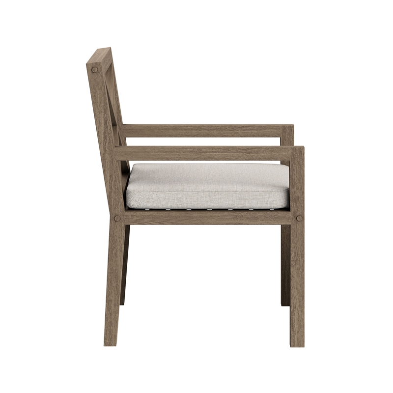 Northlake Outdoor Teak Dining Armchair in Pebble