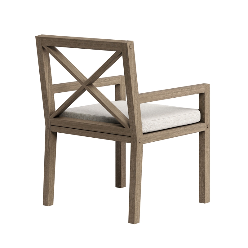 Northlake Outdoor Teak Dining Armchair in Pebble