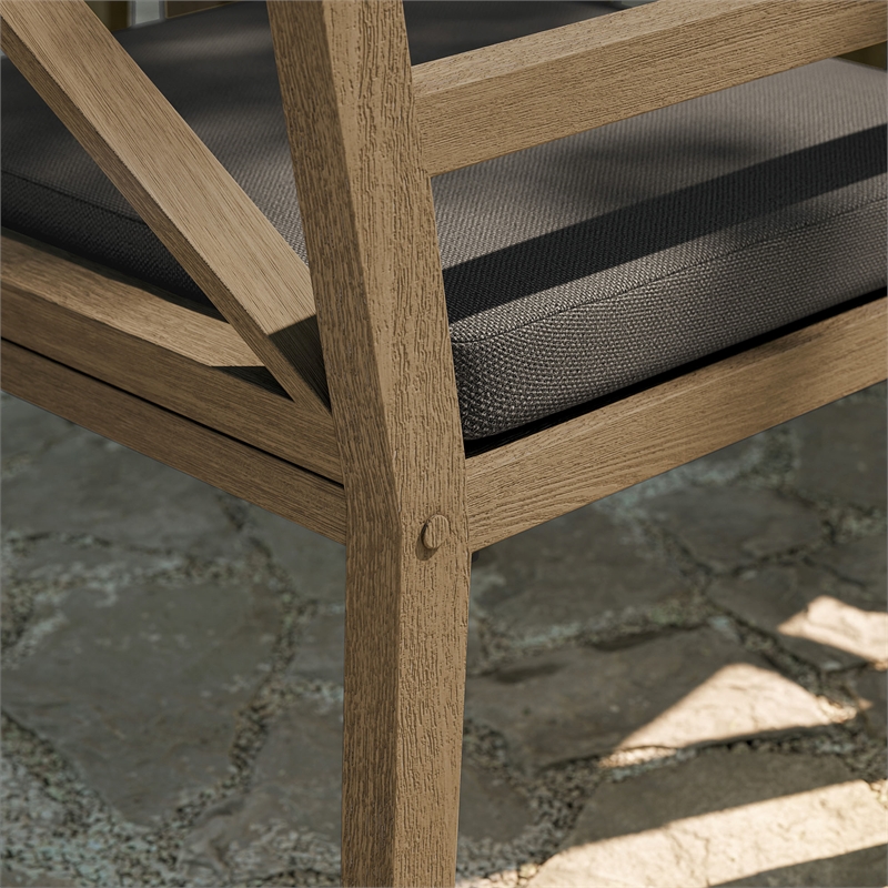 Northlake Outdoor Teak Dining Armchair in Flint Gray