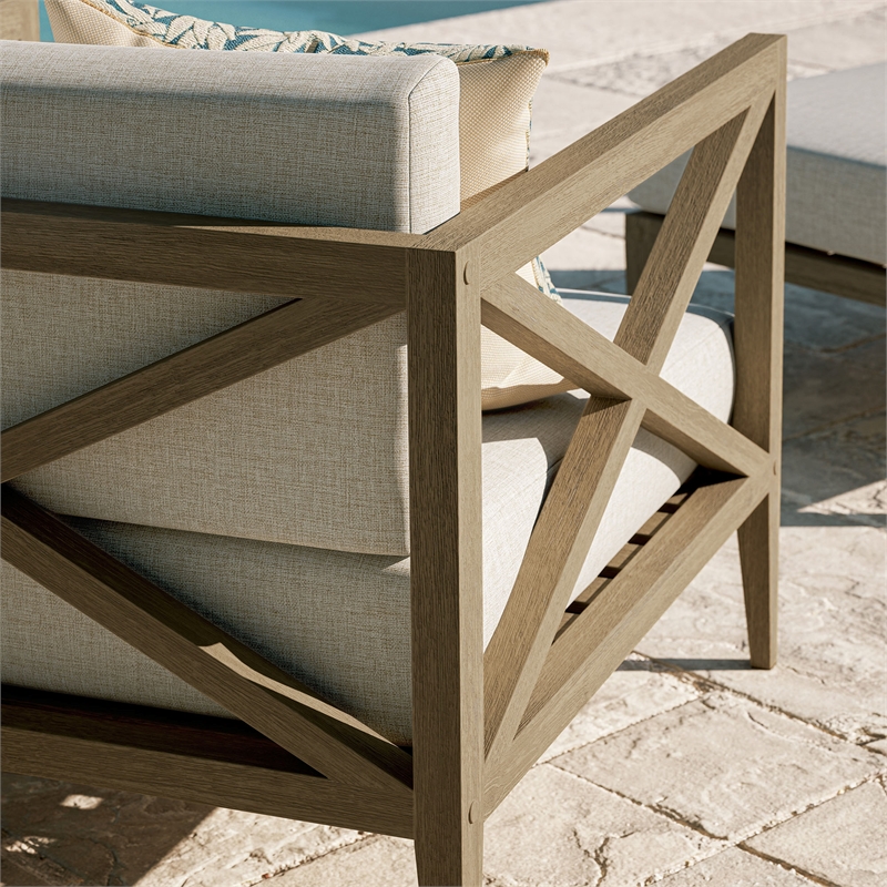 Northlake Outdoor Teak Armchair in Pebble