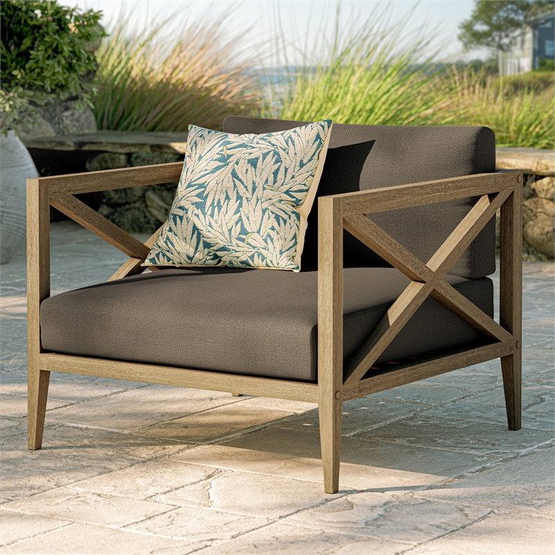Northlake Outdoor Teak Armchair in Flint Gray