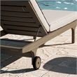 Saratoga Outdoor Teak Chaise Lounge Chair in Pebble