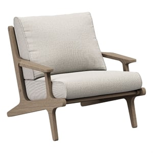 Saratoga Outdoor Teak Wood Armchair in Pebble