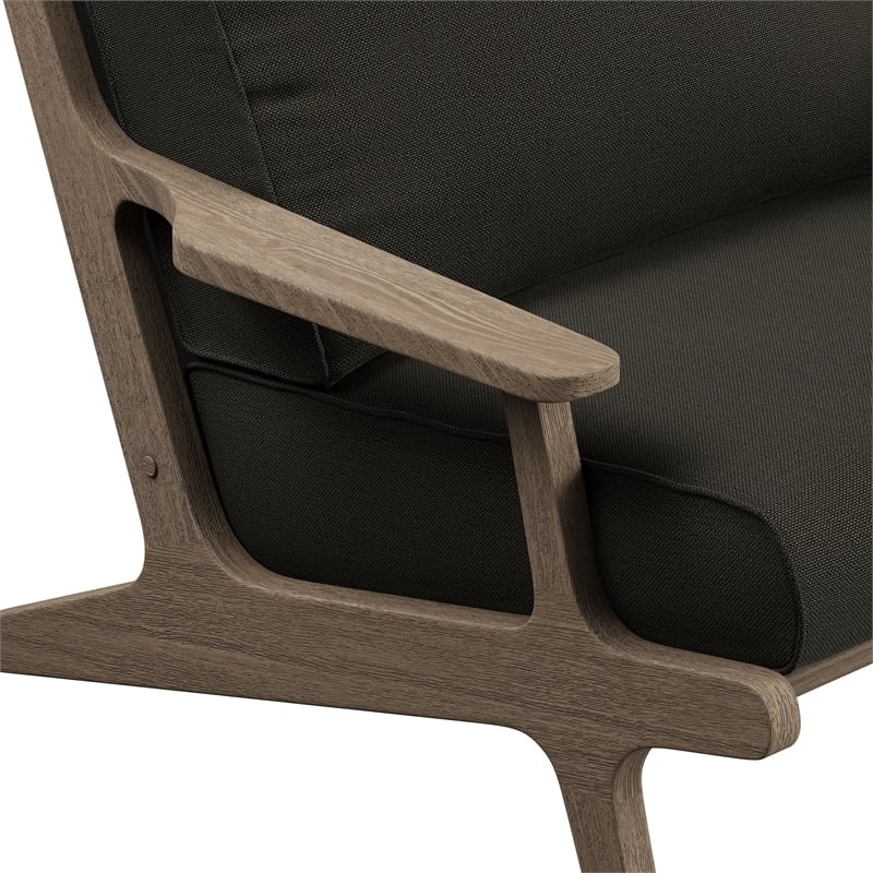 Saratoga Outdoor Teak Wood Armchair in Flint Gray
