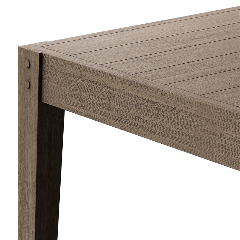 Modway Northlake 7-Piece Outdoor Teak Wood Dining Set in Pebble