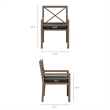 Modway Northlake 7-Piece Outdoor Teak Wood Dining Set in Flint Gray