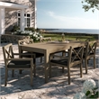 Modway Northlake 7-Piece Outdoor Teak Wood Dining Set in Flint Gray
