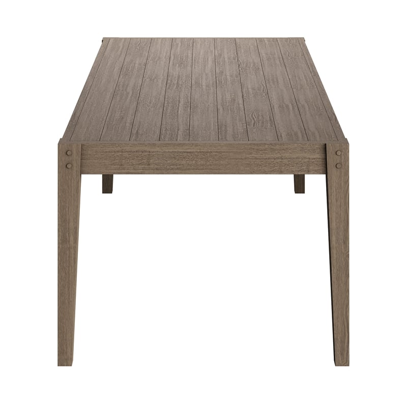 Modway Northlake 7-Piece Outdoor Teak Wood Dining Set in Flint Gray