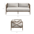 Modway Northlake 5-Piece Outdoor Teak Wood Furniture Set in Pebble