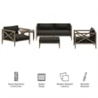 Modway Northlake 5-Piece Outdoor Teak Wood Furniture Set in Flint Gray