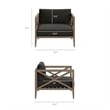 Modway Northlake 5-Piece Outdoor Teak Wood Furniture Set in Flint Gray