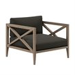 Modway Northlake 5-Piece Outdoor Teak Wood Furniture Set in Flint Gray