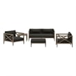 Modway Northlake 5-Piece Outdoor Teak Wood Furniture Set in Flint Gray