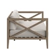 Northlake Outdoor Teak Wood Loveseat and Ottoman Set in Pebble