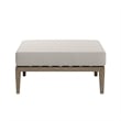 Northlake Outdoor Teak Wood Loveseat and Ottoman Set in Pebble