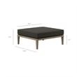Northlake Outdoor Teak Wood Loveseat and Ottoman Set in Flint Gray