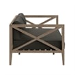 Northlake Outdoor Teak Wood Loveseat and Ottoman Set in Flint Gray