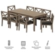 Modway Northlake 9-Piece Outdoor Teak Wood Dining Set in Flint Gray