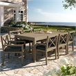 Modway Northlake 9-Piece Outdoor Teak Wood Dining Set in Flint Gray