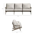 Modway Saratoga 4-Piece Outdoor Teak Wood Furniture Set in Pebble
