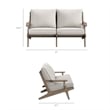 Modway Saratoga 4-Piece Outdoor Teak Wood Furniture Set in Pebble