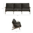 Modway Saratoga 4-Piece Outdoor Teak Wood Furniture Set in Flint Gray