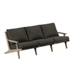 Modway Saratoga 4-Piece Outdoor Teak Wood Furniture Set in Flint Gray