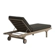Saratoga Outdoor Teak Wood 3-Piece Chaise Lounge Furniture Set in Flint Gray