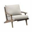 Saratoga Outdoor Teak Wood Chair and Ottoman Set in Pebble