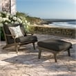 Saratoga Outdoor Teak Wood Chair and Ottoman Set in Flint Gray