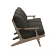 Modway Saratoga 4-Piece Outdoor Teak Wood Furniture Set in Flint Gray