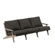 Modway Saratoga 4-Piece Outdoor Teak Wood Furniture Set in Flint Gray