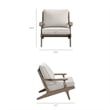 Modway Saratoga 5-Piece Outdoor Teak Wood Furniture Set in Pebble