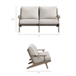 Modway Saratoga 5-Piece Outdoor Teak Wood Furniture Set in Pebble