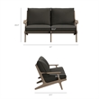 Modway Saratoga 5-Piece Outdoor Teak Wood Furniture Set in Flint Gray