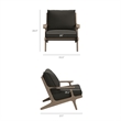 Modway Saratoga 5-Piece Outdoor Teak Wood Furniture Set in Flint Gray