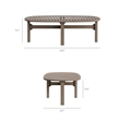 Modway Saratoga 5-Piece Outdoor Teak Wood Furniture Set in Flint Gray