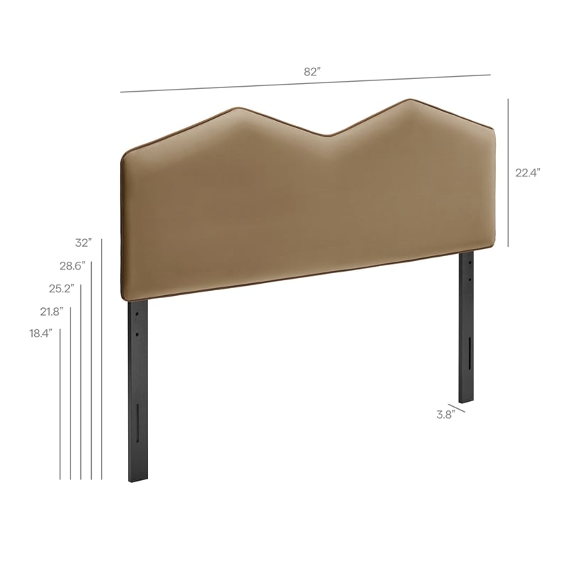 Cosette Performance Velvet King Size Headboard in Taupe