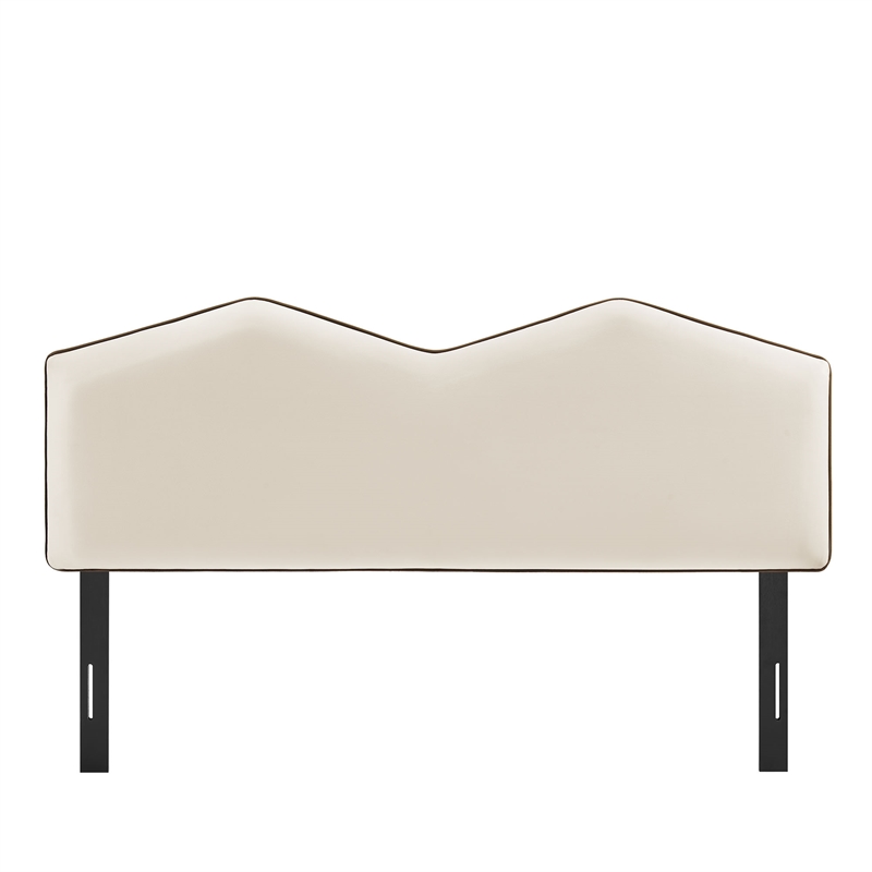 Cosette Performance Velvet King Size Headboard in Alabaster