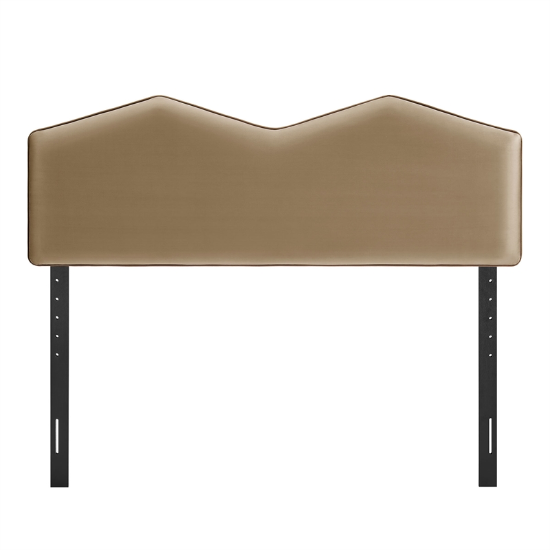 Cosette Performance Velvet Queen Size Headboard in Taupe