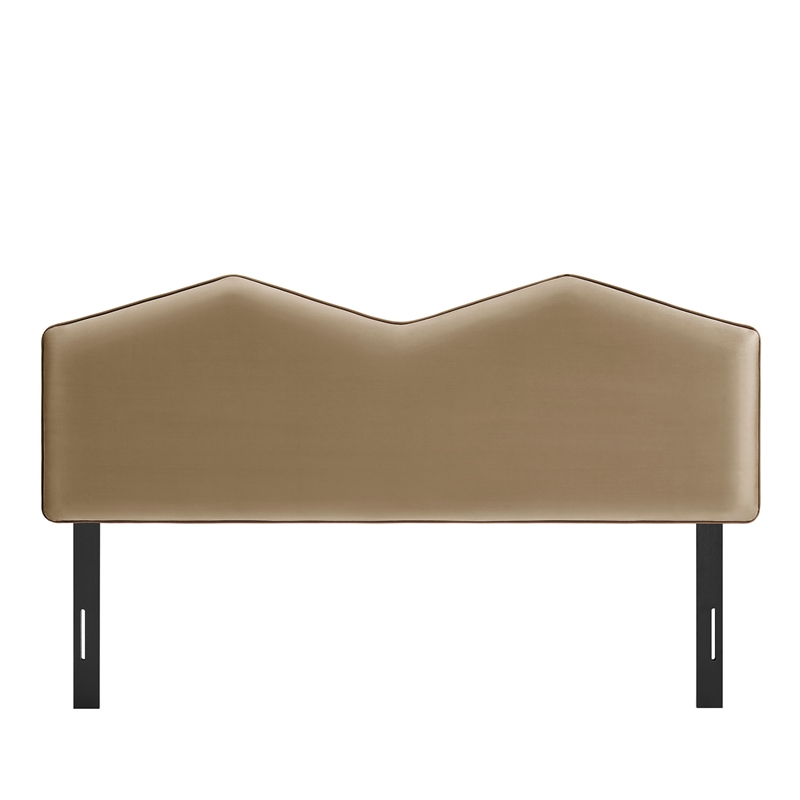 Cosette Performance Velvet Queen Size Headboard in Taupe