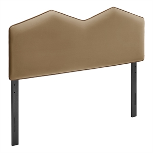 Cosette Performance Velvet Queen Size Headboard in Taupe