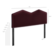 Cosette Performance Velvet Queen Size Headboard in Mulberry