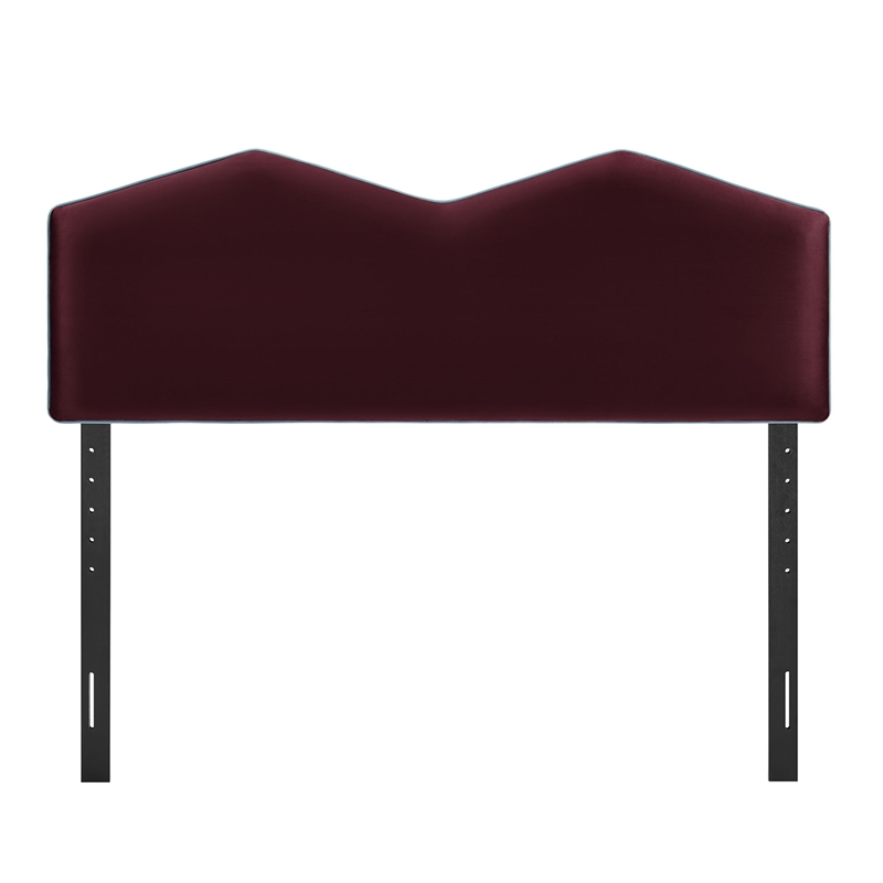 Cosette Performance Velvet Queen Size Headboard in Mulberry