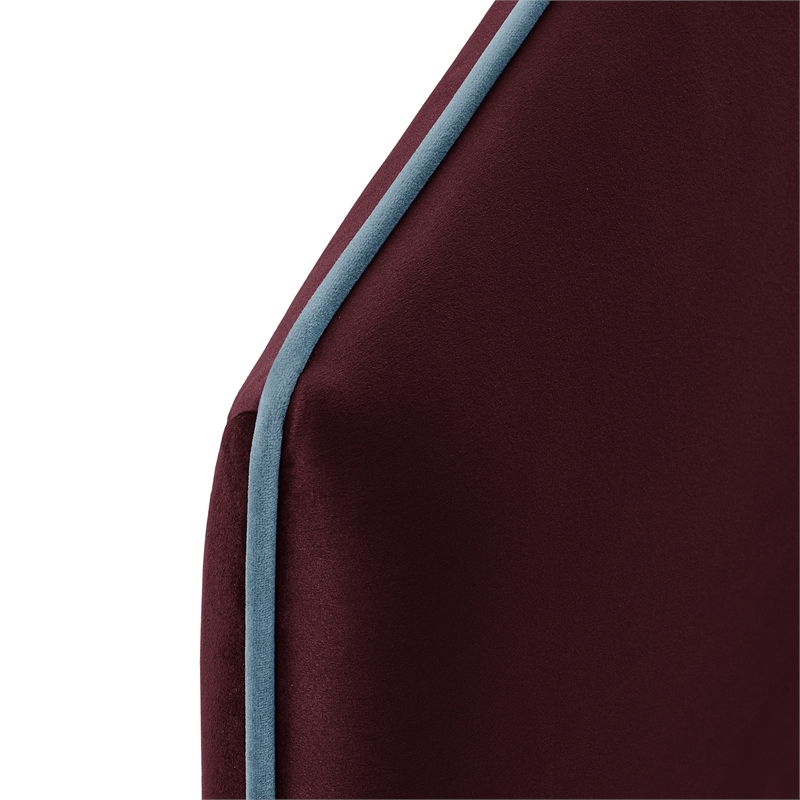 Cosette Performance Velvet Queen Size Headboard in Mulberry